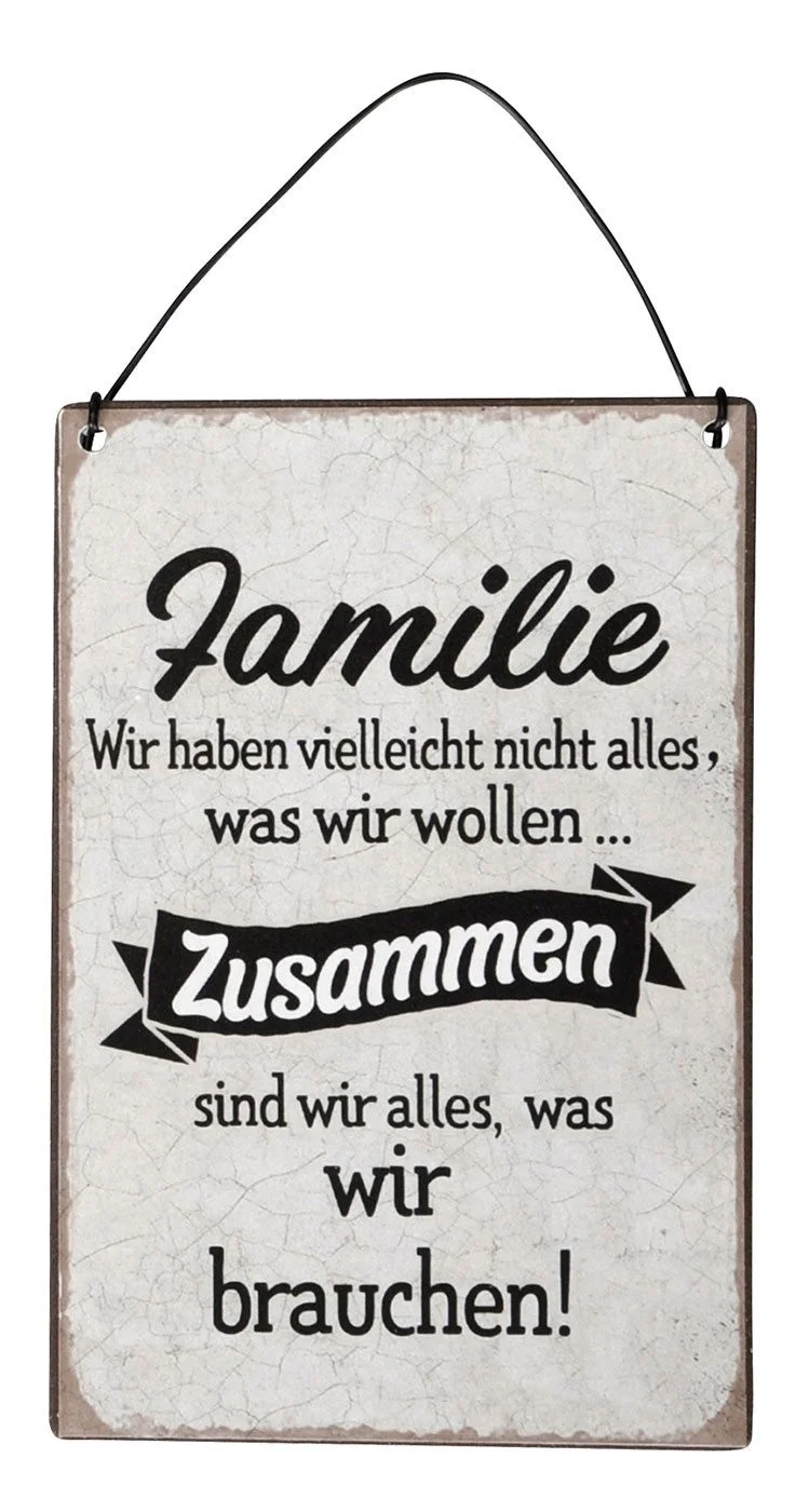 Levandeo® 3er-Set Blechschilder – Freunde & Familie Sprüche, 10 × 15 cm